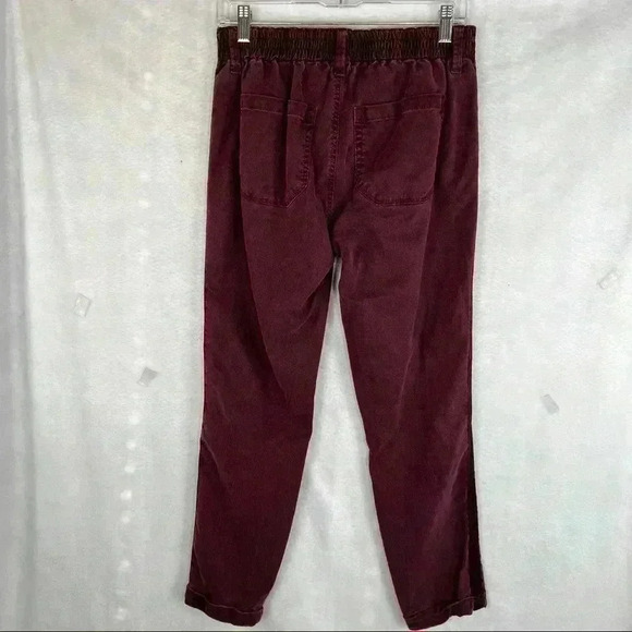 PAIGE Christy Pant Off Duty High Rise Pant Grosgrain Side Size 27 Deep Berry - Picture 5 of 14